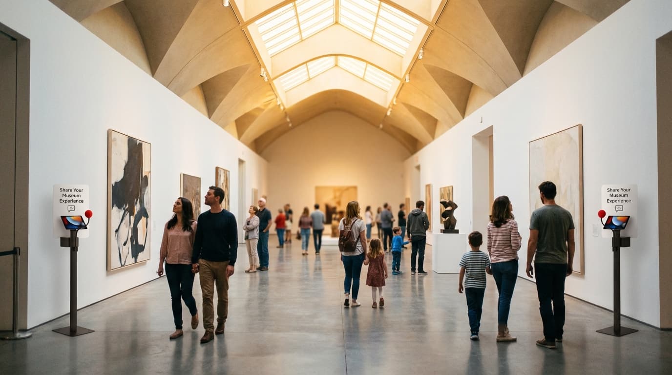 Visitors in a museum gallery