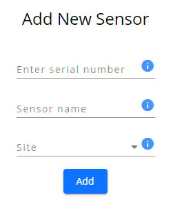 Add New Sensor Screen